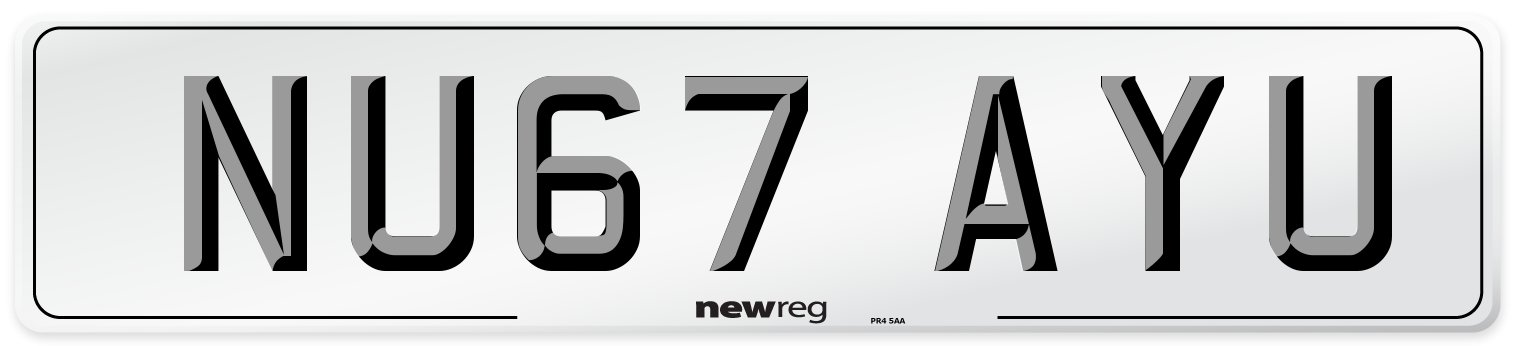 NU67 AYU Number Plate from New Reg